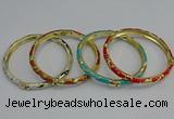 CEB78 5mm width gold plated alloy with enamel bangles wholesale