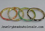 CEB79 6mm width gold plated alloy with enamel bangles wholesale