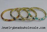 CEB80 6mm width gold plated alloy with enamel bangles wholesale