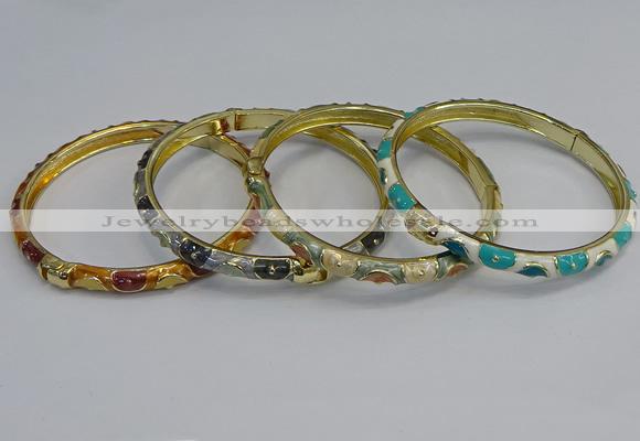 CEB80 6mm width gold plated alloy with enamel bangles wholesale