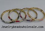 CEB81 6mm width gold plated alloy with enamel bangles wholesale