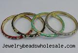 CEB82 6mm width gold plated alloy with enamel bangles wholesale