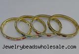 CEB83 7mm width gold plated alloy with enamel bangles wholesale