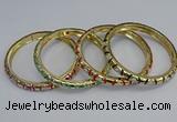 CEB85 7mm width gold plated alloy with enamel bangles wholesale