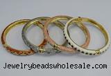 CEB87 7mm width gold plated alloy with enamel bangles wholesale