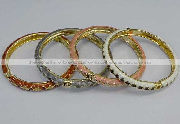 CEB87 7mm width gold plated alloy with enamel bangles wholesale