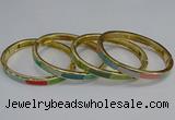 CEB88 7mm width gold plated alloy with enamel bangles wholesale