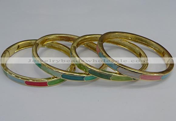 CEB88 7mm width gold plated alloy with enamel bangles wholesale