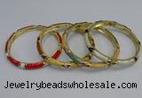 CEB90 8mm width gold plated alloy with enamel bangles wholesale