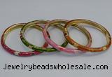 CEB91 6mm width gold plated alloy with enamel bangles wholesale