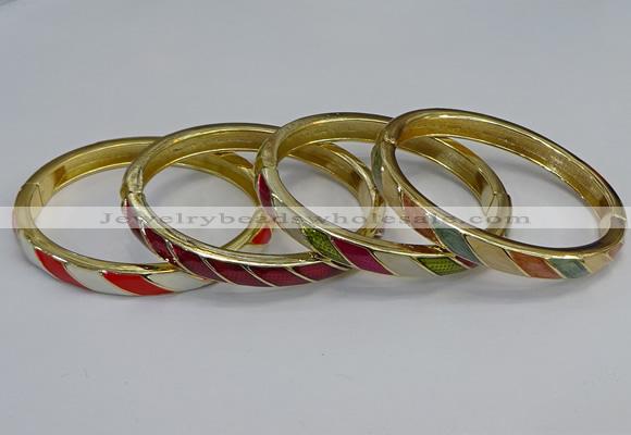 CEB93 7mm width gold plated alloy with enamel bangles wholesale