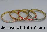 CEB94 6mm width gold plated alloy with enamel bangles wholesale