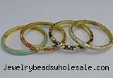 CEB95 6mm width gold plated alloy with enamel bangles wholesale