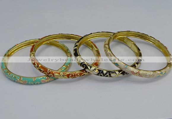 CEB95 6mm width gold plated alloy with enamel bangles wholesale