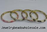 CEB96 6mm width gold plated alloy with enamel bangles wholesale