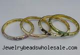 CEB97 6mm width gold plated alloy with enamel bangles wholesale