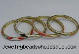 CEB99 6mm width gold plated alloy with enamel bangles wholesale