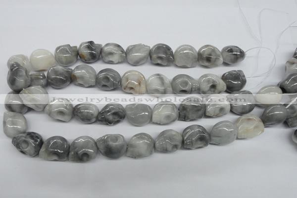 CEE215 15.5 inches 15*18mm skull shape eagle eye jasper beads