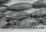 CEE31 15.5 inches 10*30mm faceted rice eagle eye jasper beads