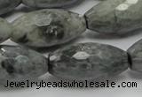 CEE32 15.5 inches 15*30mm faceted rice eagle eye jasper beads