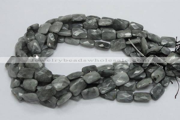 CEE33 15.5 inches 13*18mm faceted rectangle eagle eye jasper beads