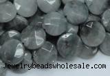 CEE37 15.5 inches 12mm faceted coin eagle eye jasper beads wholesale