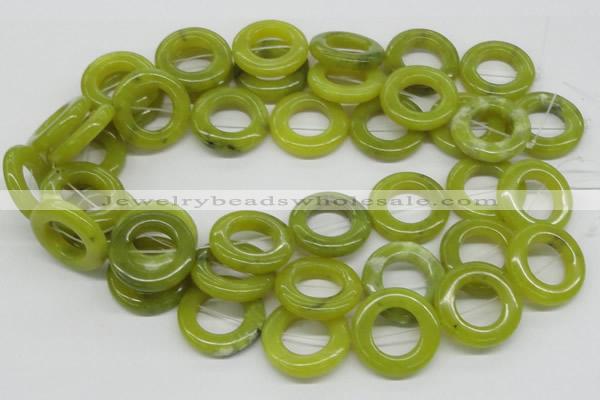 CEJ09 15.5 inches 28*30mm donut lemon jade beads wholesale