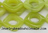 CEJ10 15.5 inches 20*20mm diamond lemon jade beads wholesale