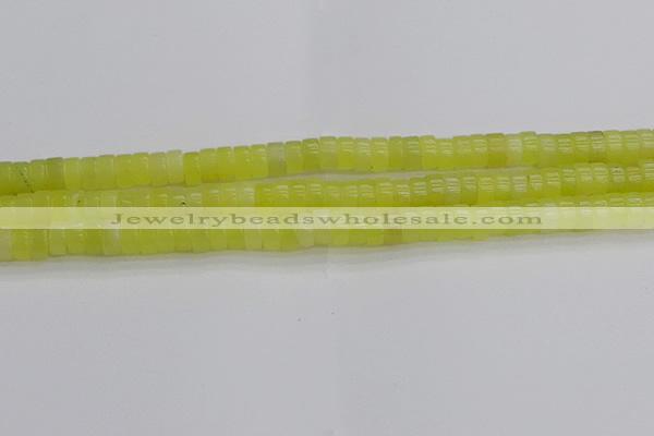 CEJ220 15.5 inches 3*6mm heishi lemon jade beads wholesale