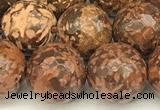 CEJ311 15 inches 8mm faceted round elephant skin jasper beads