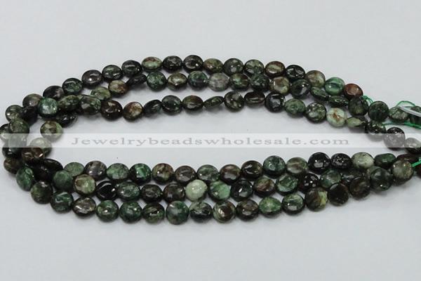 CEM02 15.5 inches 10mm flat round emerald gemstone beads wholesale