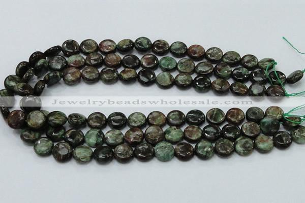 CEM03 15.5 inches 12mm flat round emerald gemstone beads wholesale