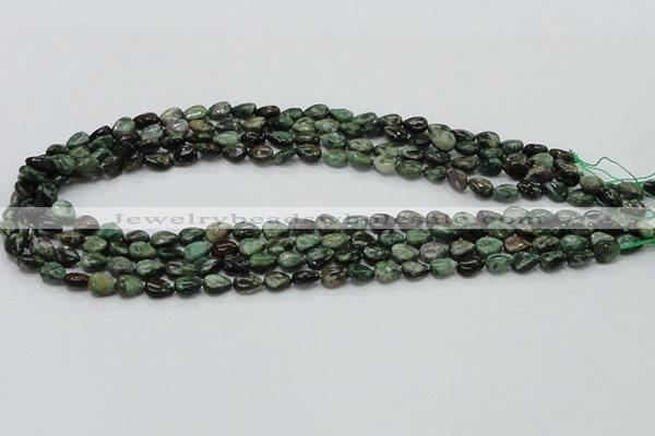 CEM05 15.5 inches 6*8mm flat teardrop emerald gemstone beads