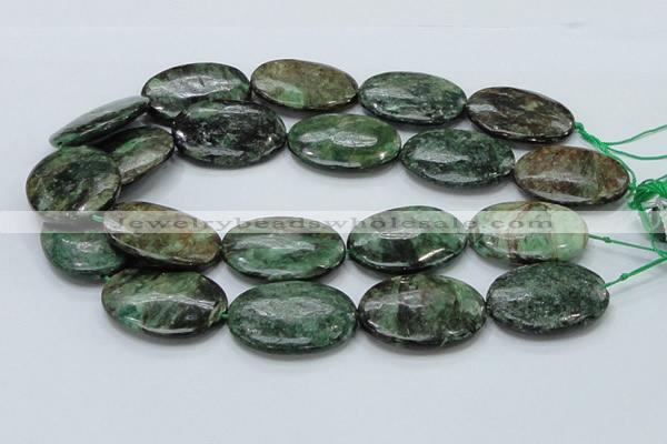 CEM15 15.5 inches 30*40mm oval emerald gemstone beads wholesale