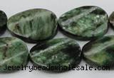 CEM25 15.5 inches 18*25mm twisted oval emerald gemstone beads