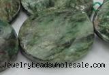 CEM26 15.5 inches 30*40mm twisted oval emerald gemstone beads