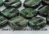 CEM28 15.5 inches 15*20mm twisted teardrop emerald gemstone beads