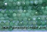 CEM75 15 inches 2mm faceted round emerald beads