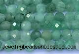 CEM76 15 inches 3mm faceted round emerald beads