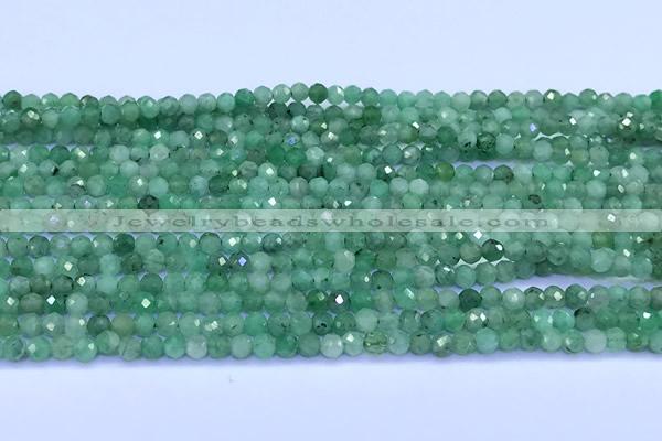 CEM76 15 inches 3mm faceted round emerald beads