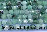 CEM77 15 inches 2mm faceted round emerald beads