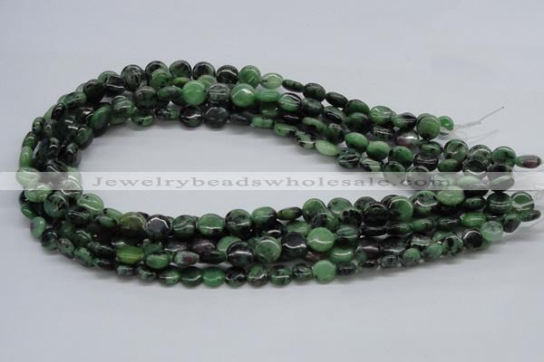 CEP10 15.5 inches 10mm flat round epidote gemstone beads