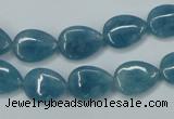 CEQ101 15.5 inches 10*14mm flat teardrop blue sponge quartz beads