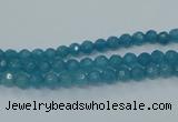 CEQ11 15.5 inches 4mm faceted round blue sponge quartz beads