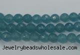 CEQ12 15.5 inches 6mm faceted round blue sponge quartz beads