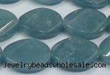 CEQ126 15.5 inches 18*25mm twisted oval blue sponge quartz beads