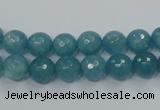 CEQ14 15.5 inches 8mm faceted round blue sponge quartz beads