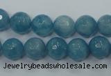 CEQ15 15.5 inches 10mm faceted round blue sponge quartz beads