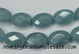 CEQ191 15.5 inches 10*14mm faceted oval blue sponge quartz beads