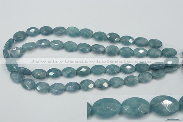 CEQ192 15.5 inches 12*16mm faceted oval blue sponge quartz beads